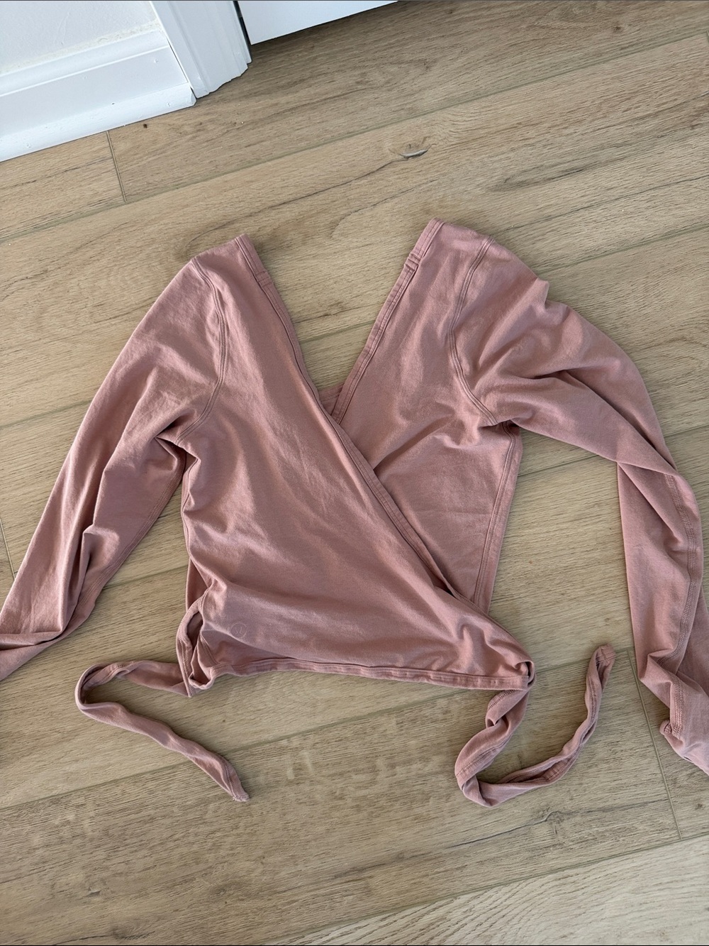 lululemon athletica Long Sleeve Wrap Crop Top - Dusty Rose Pink